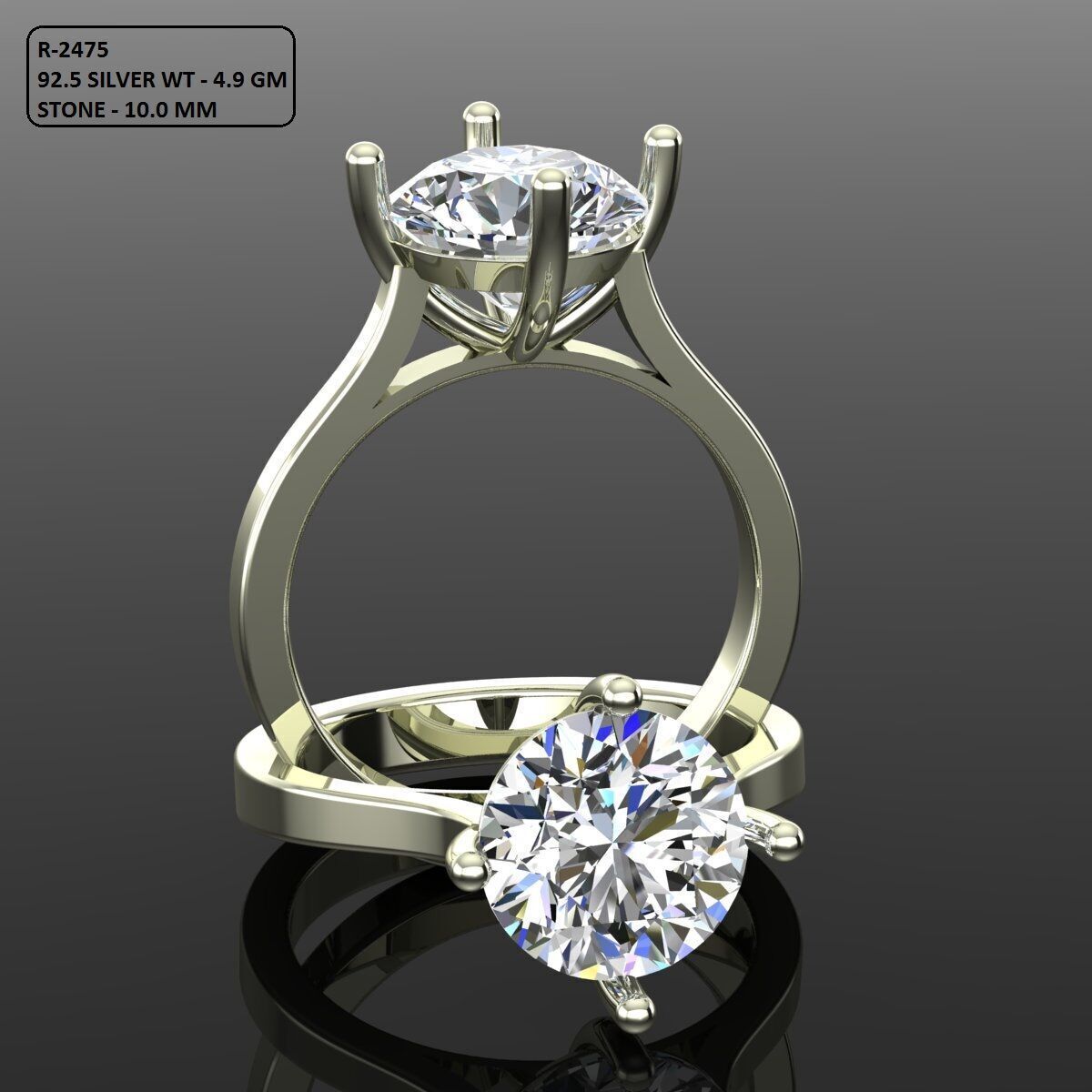 Solitaire Ring 3D print model_4