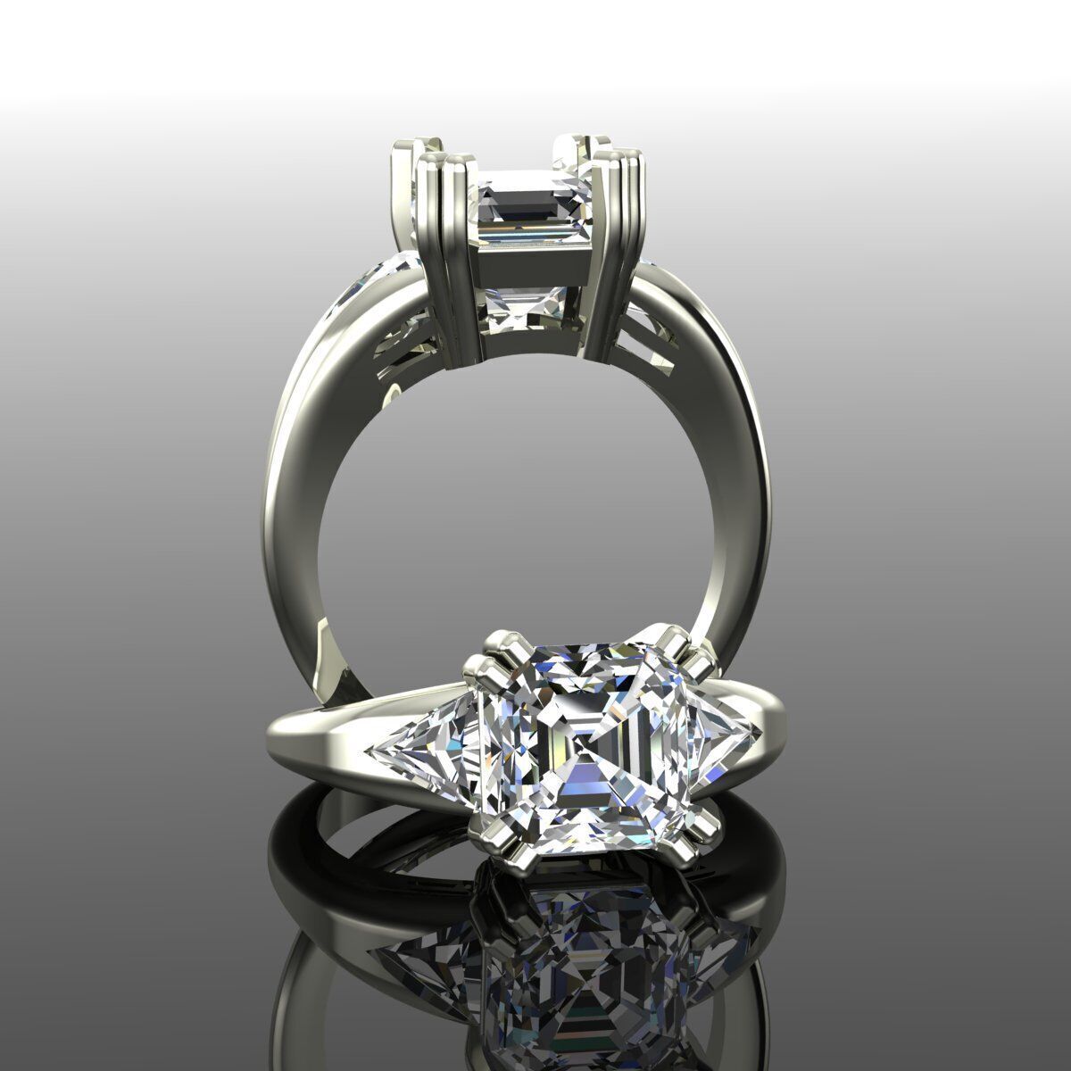 Solitaire Ring 3D print model_2