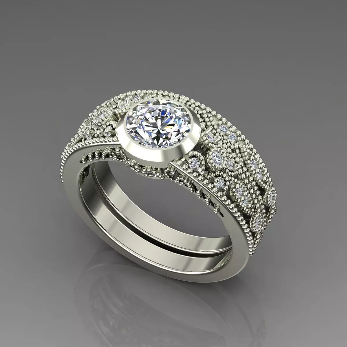 Solitaire Ring 3D print model_0