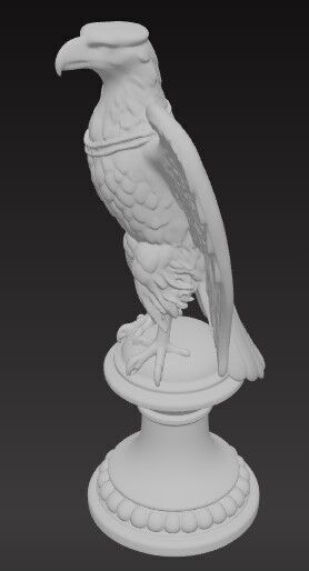 Victorian  Winged Eagle Sculpture 3D Model STL FBX OBJ GLB 3D print model_6