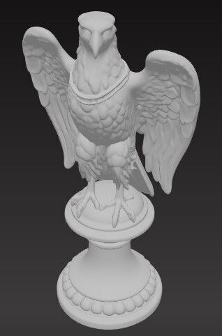 Victorian  Winged Eagle Sculpture 3D Model STL FBX OBJ GLB 3D print model_7