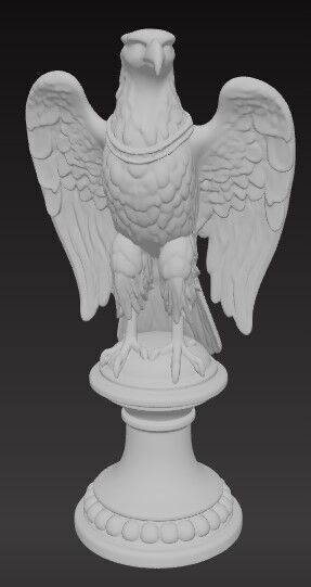 Victorian  Winged Eagle Sculpture 3D Model STL FBX OBJ GLB 3D print model_1