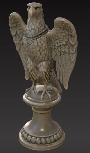 Victorian  Winged Eagle Sculpture 3D Model STL FBX OBJ GLB 3D print model_14