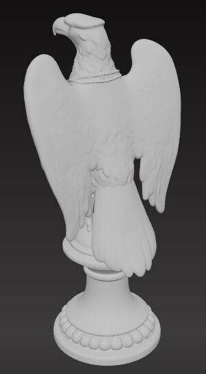 Victorian  Winged Eagle Sculpture 3D Model STL FBX OBJ GLB 3D print model_5