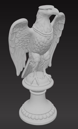 Victorian  Winged Eagle Sculpture 3D Model STL FBX OBJ GLB 3D print model_2