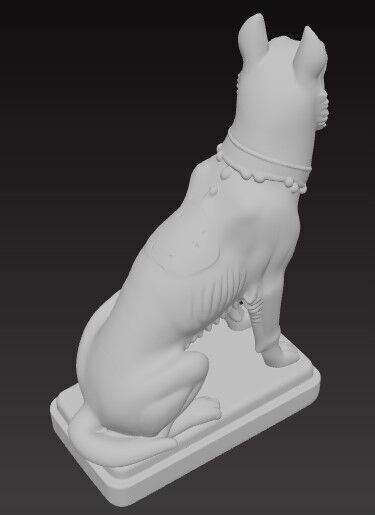 Victorian Style Dog Sculpture 3D Model STL FBX OBJ GLB 3D print model_5