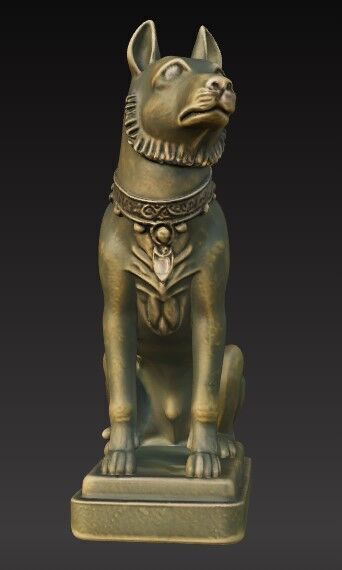 Victorian Style Dog Sculpture 3D Model STL FBX OBJ GLB 3D print model_10
