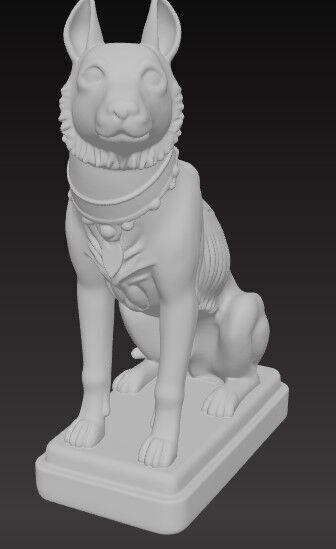 Victorian Style Dog Sculpture 3D Model STL FBX OBJ GLB 3D print model_2