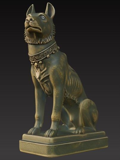 Victorian Style Dog Sculpture 3D Model STL FBX OBJ GLB 3D print model_9