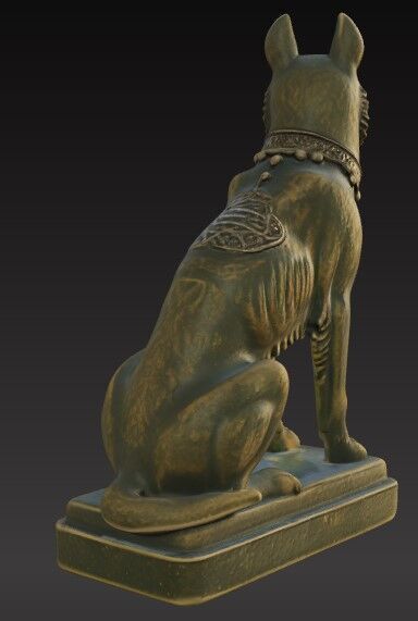 Victorian Style Dog Sculpture 3D Model STL FBX OBJ GLB 3D print model_13