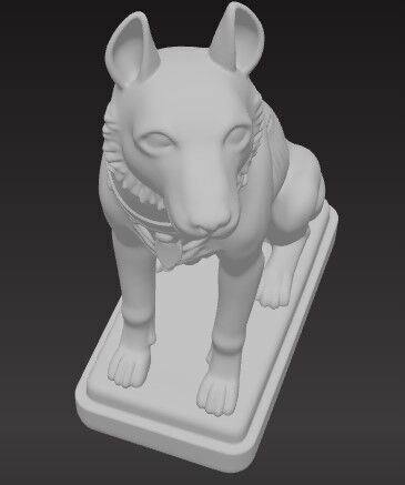 Victorian Style Dog Sculpture 3D Model STL FBX OBJ GLB 3D print model_7