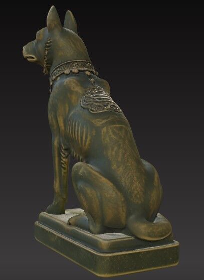 Victorian Style Dog Sculpture 3D Model STL FBX OBJ GLB 3D print model_14