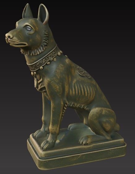 Victorian Style Dog Sculpture 3D Model STL FBX OBJ GLB 3D print model_15