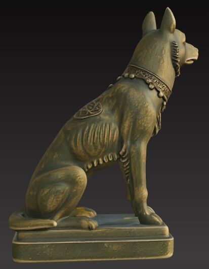 Victorian Style Dog Sculpture 3D Model STL FBX OBJ GLB 3D print model_12