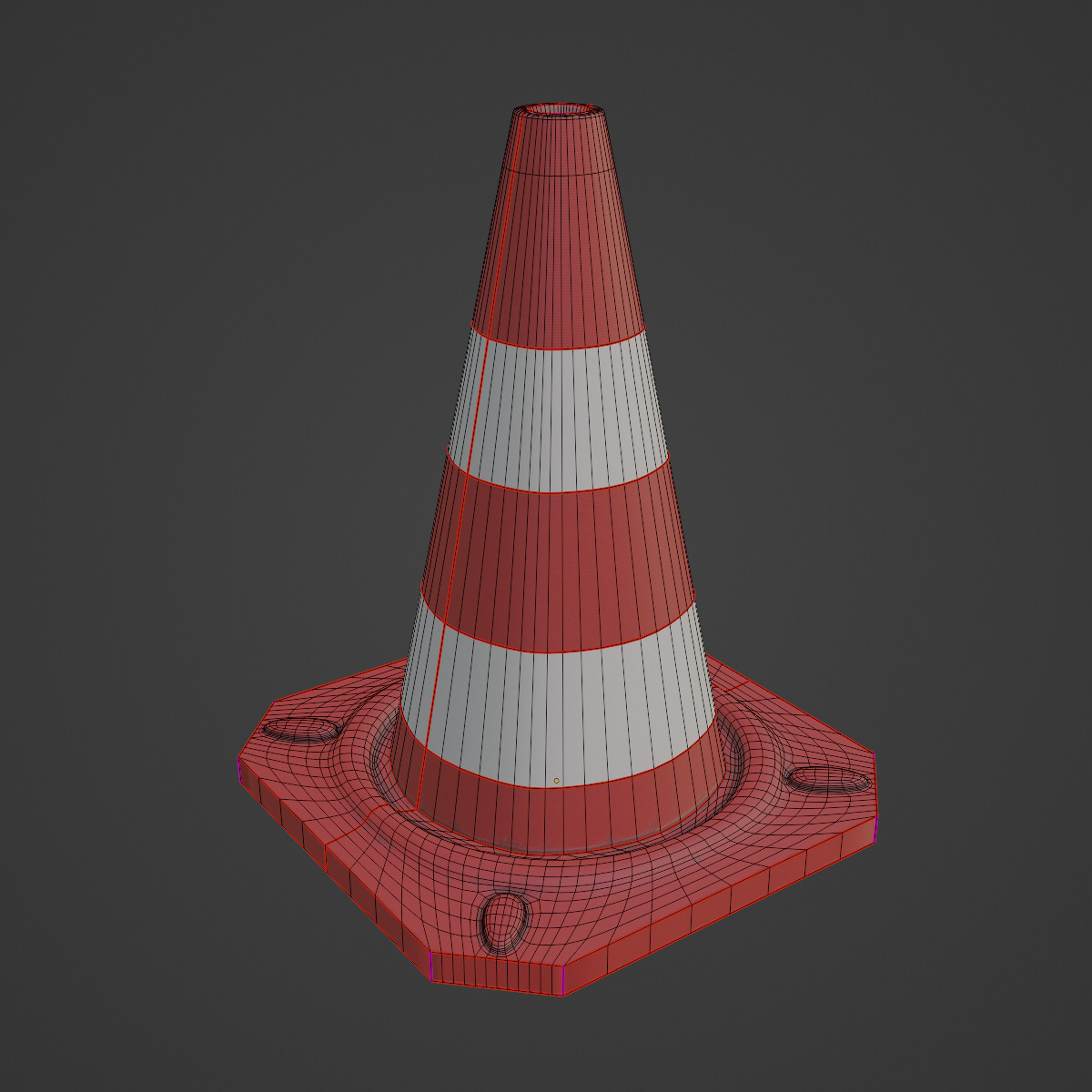 Traffic Cone A 01 Low-poly 3D model_7