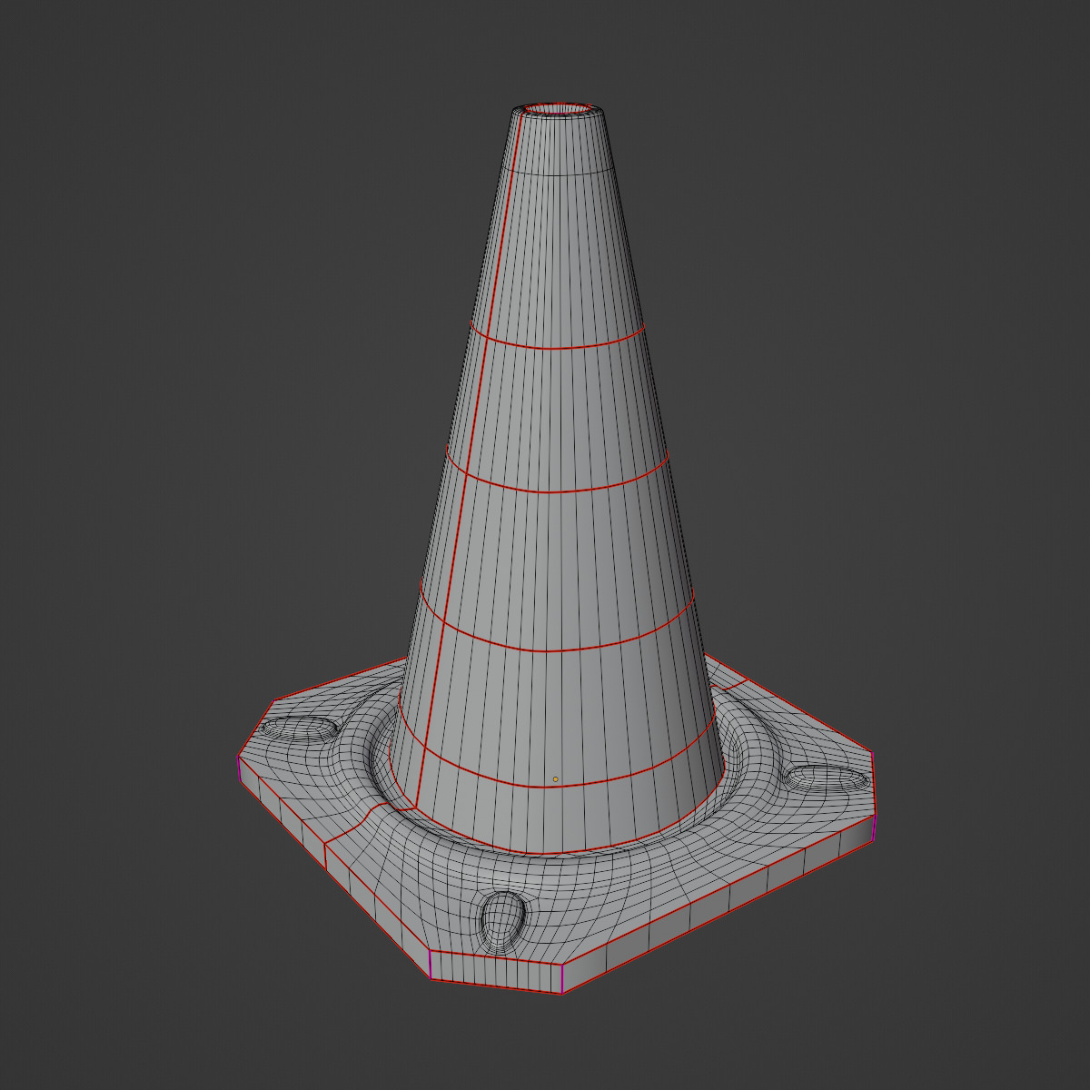 Traffic Cone A 01 Low-poly 3D model_9