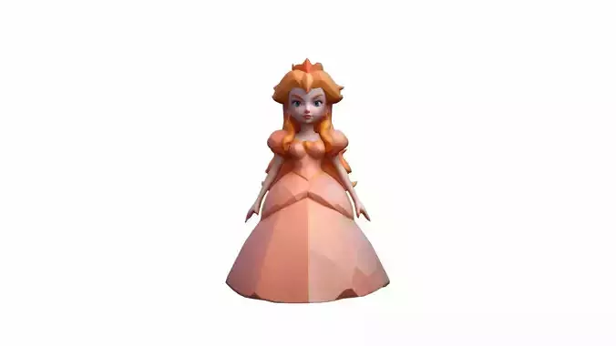 3d Render Peach Traditional Doll In Soft Peach