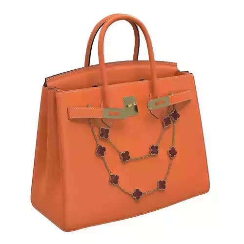 Hermes Birkin Bag with Chain Orange