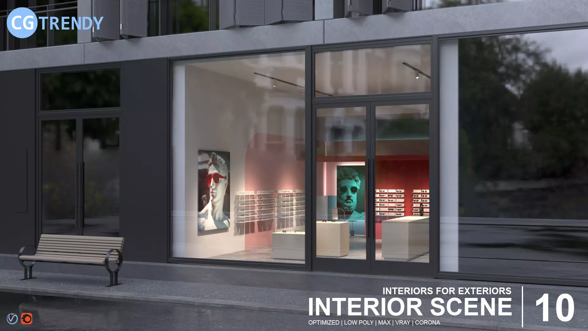 Interior Scene 10 - Glasses Shop 3D model 3D model_0