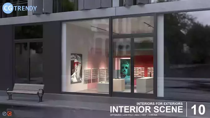 Interior Scene 10 - Glasses Shop 3D model