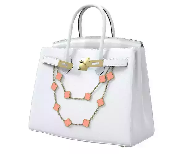 Hermes Birkin Bag with Chain White