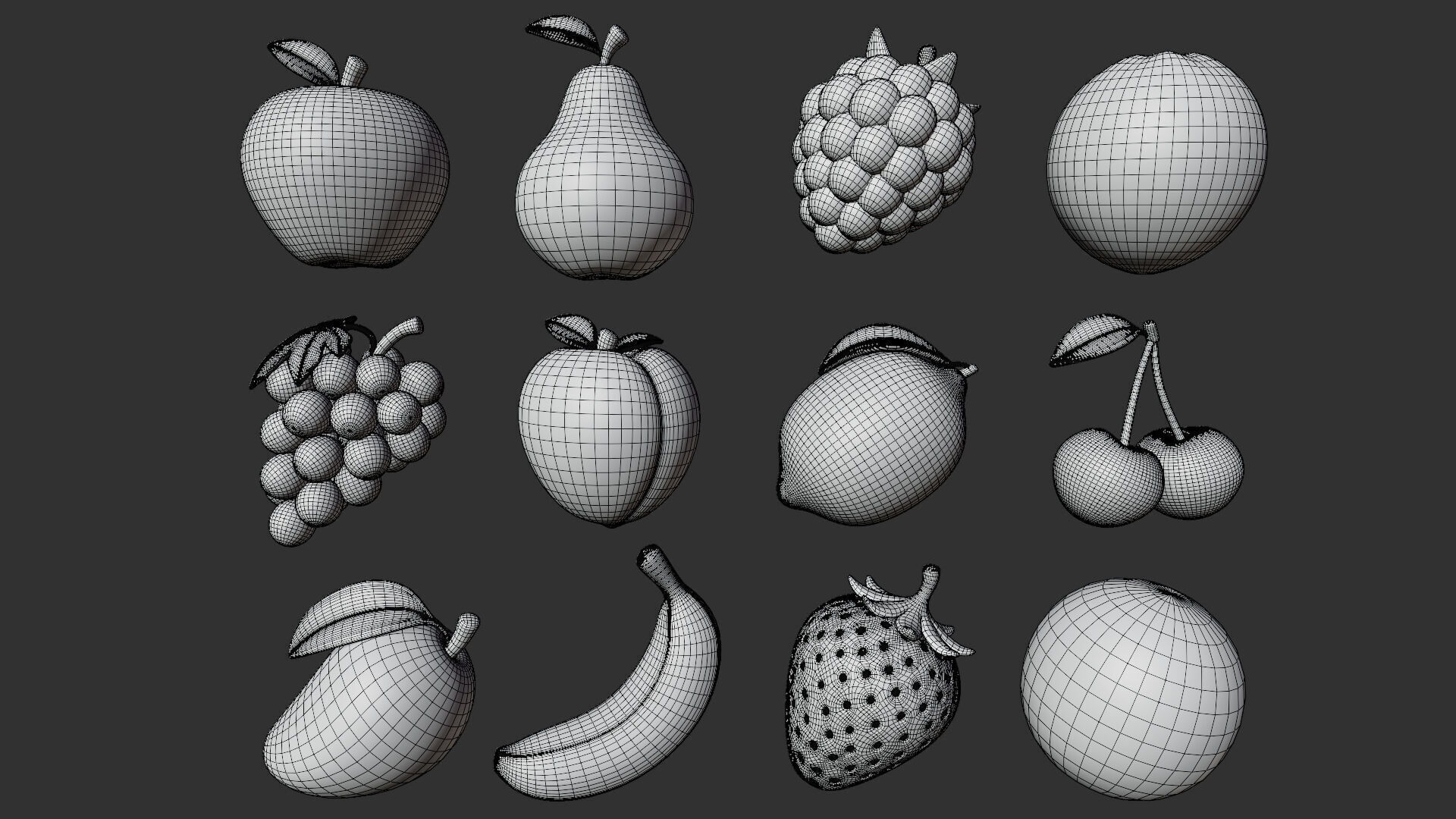 Stylized Fruits and Vegetables Pack 3D model_4