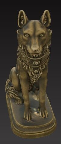 Victorian Style Dog Sculpture V3 3D Model STL FBX OBJ GLB 3D print model_14