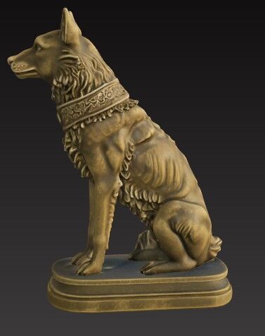 Victorian Style Dog Sculpture V3 3D Model STL FBX OBJ GLB 3D print model_11