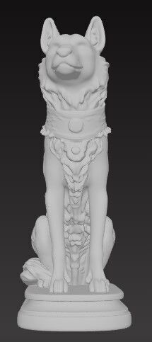 Victorian Style Dog Sculpture V3 3D Model STL FBX OBJ GLB 3D print model_3
