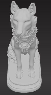 Victorian Style Dog Sculpture V3 3D Model STL FBX OBJ GLB 3D print model_1