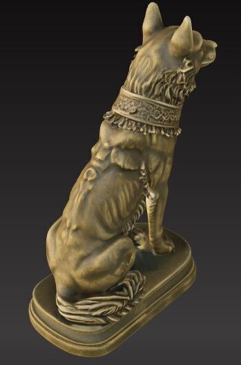 Victorian Style Dog Sculpture V3 3D Model STL FBX OBJ GLB 3D print model_13