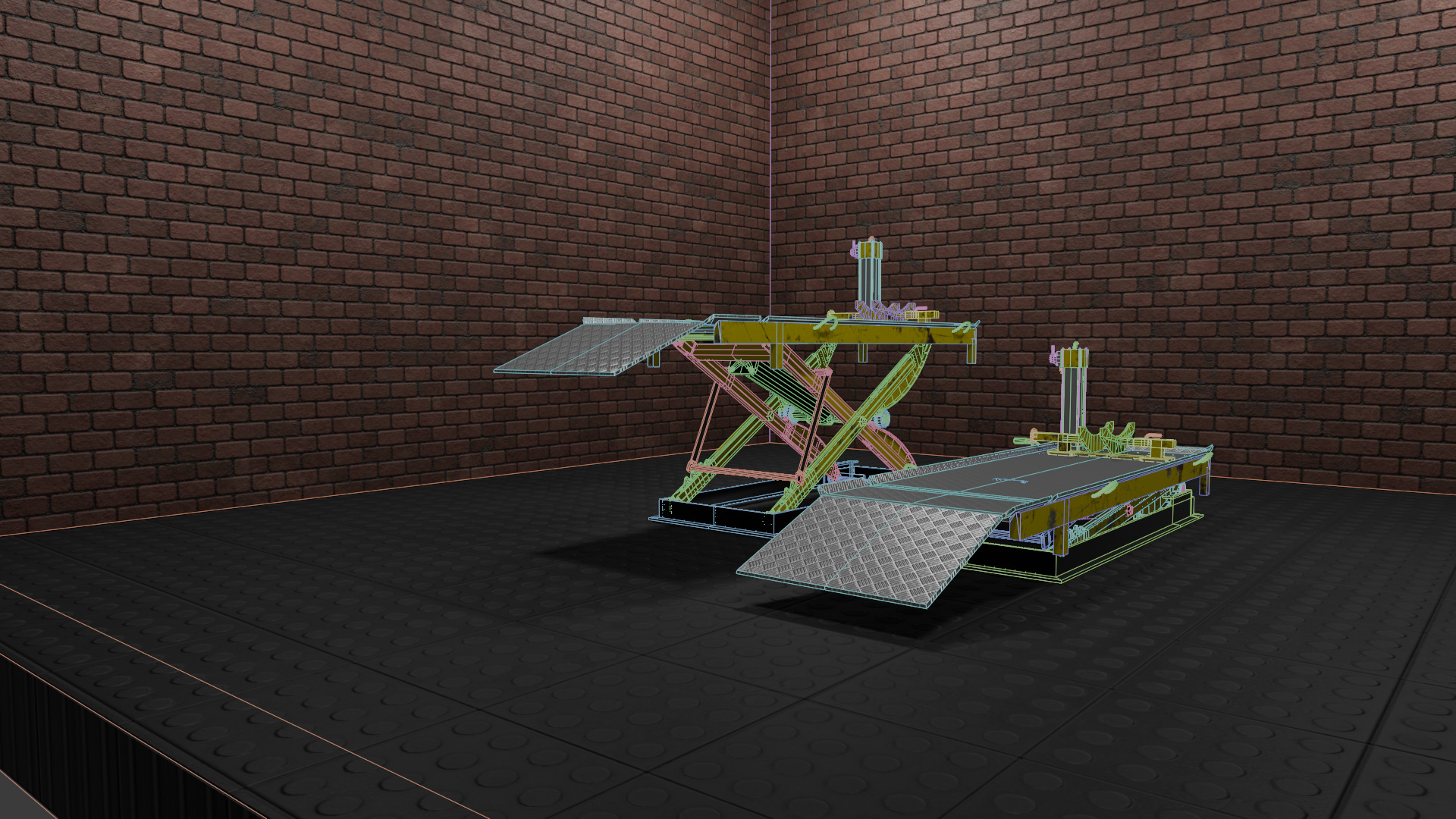  motorcycle lift Low-poly 3D model_4