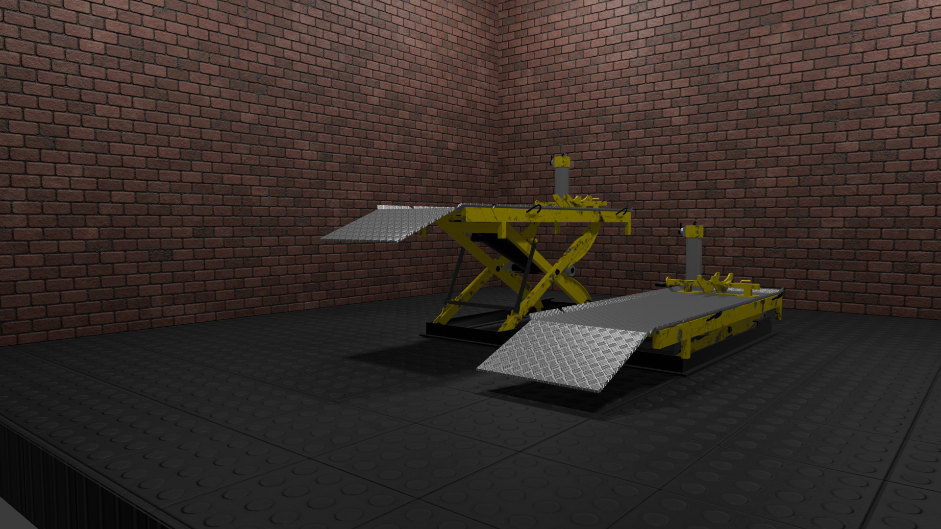  motorcycle lift Low-poly 3D model_1