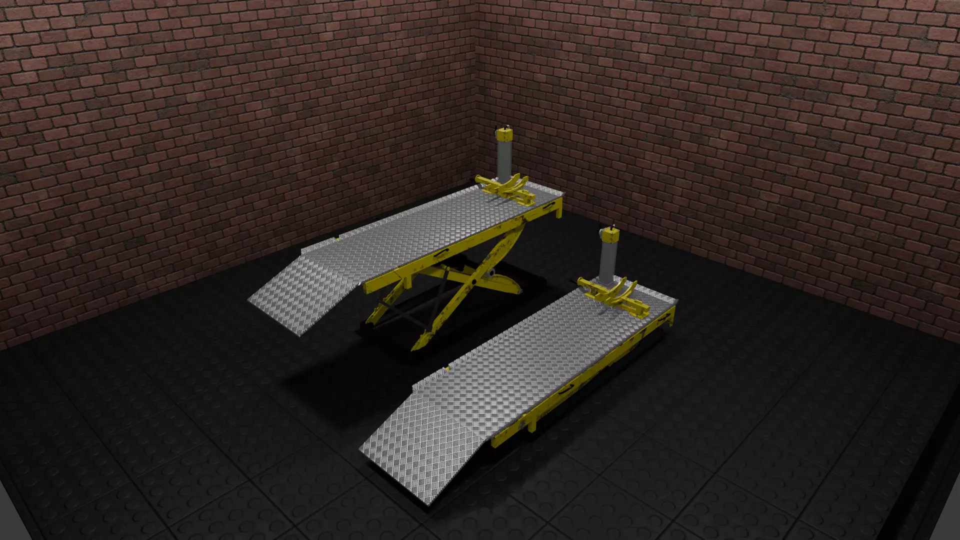  motorcycle lift Low-poly 3D model_0