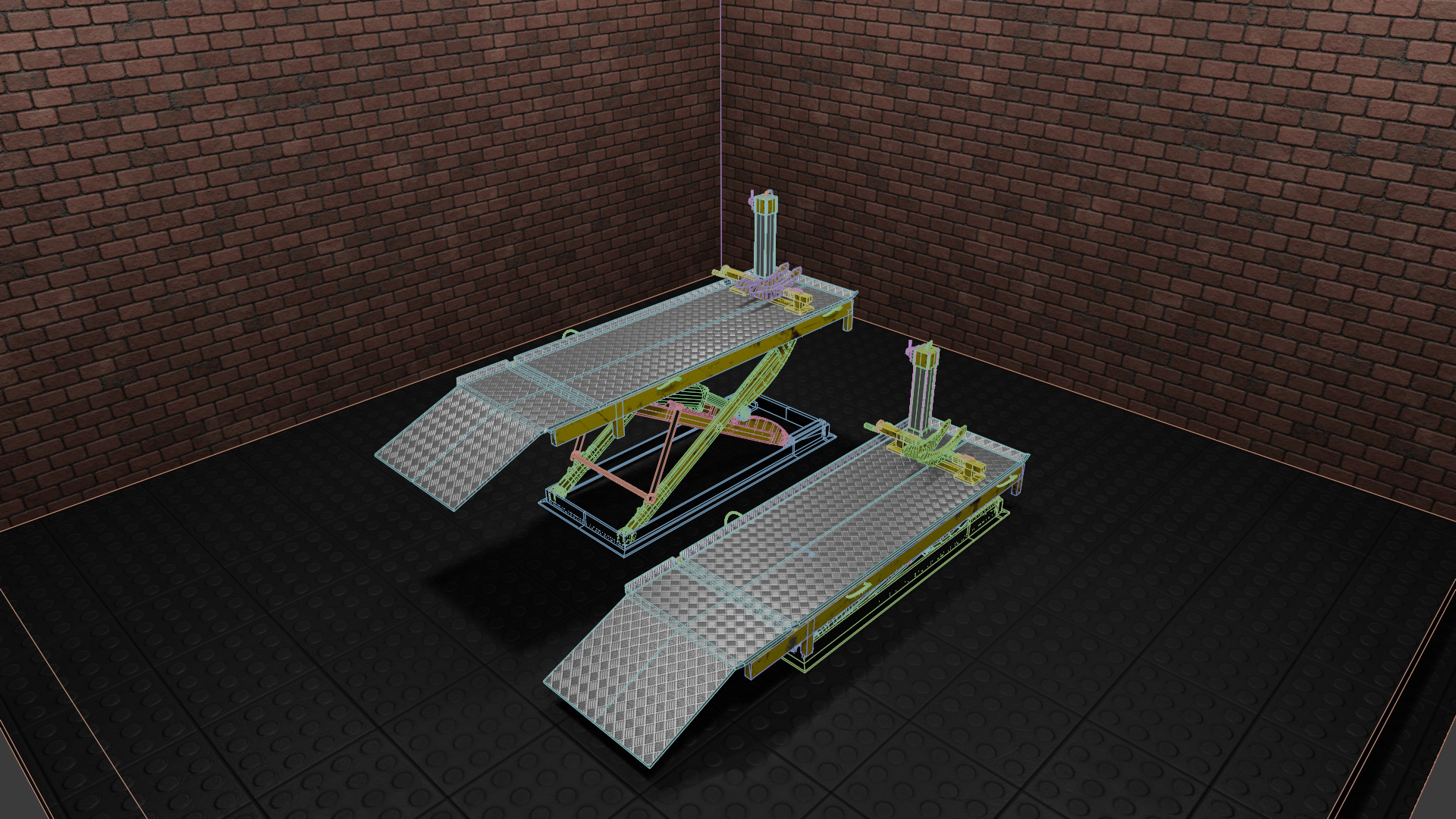  motorcycle lift Low-poly 3D model_3