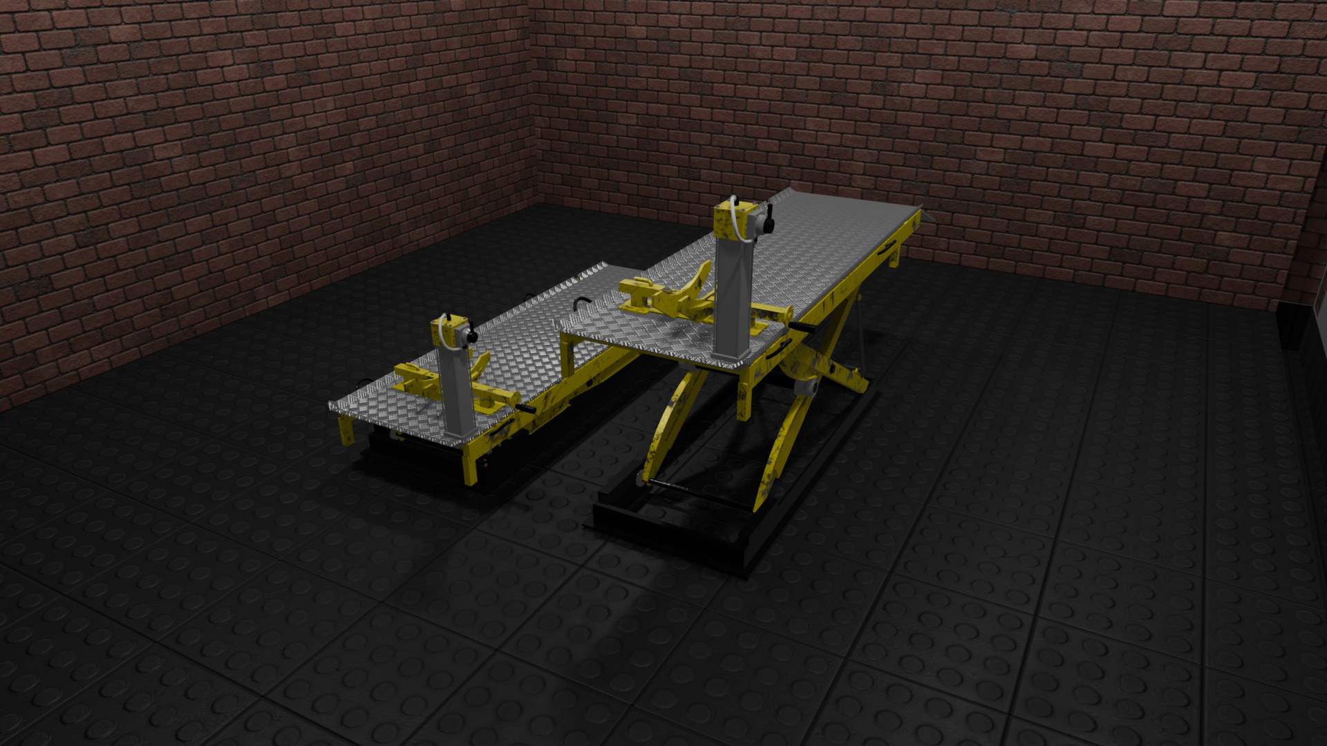  motorcycle lift Low-poly 3D model_2