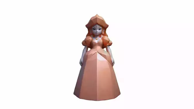 3d Render Peach Traditional Doll In Soft Peach