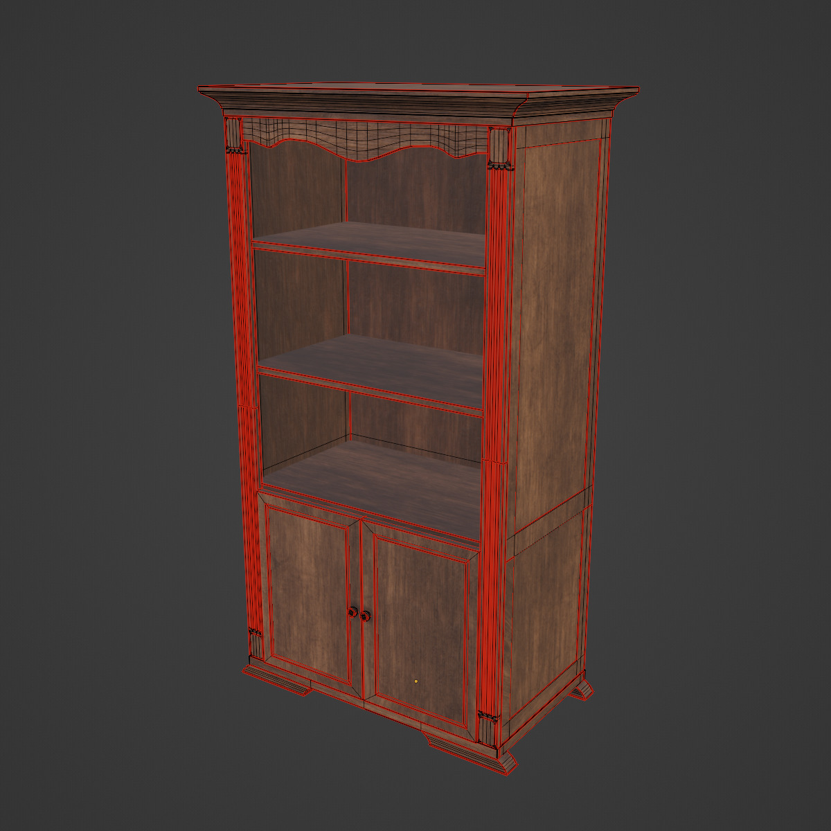 Antique Cupboard 05 Low-poly 3D model_7