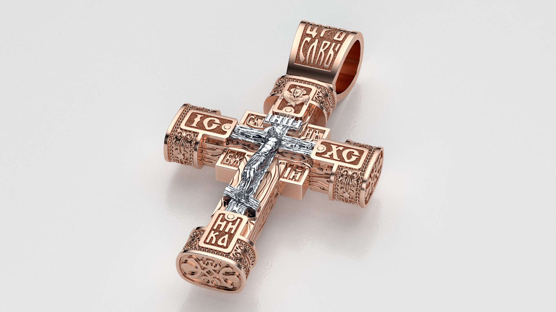 Ortodox cross 3D print model_2