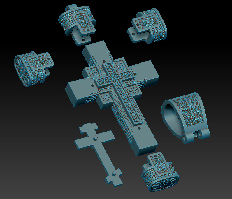 Ortodox cross 3D print model_20