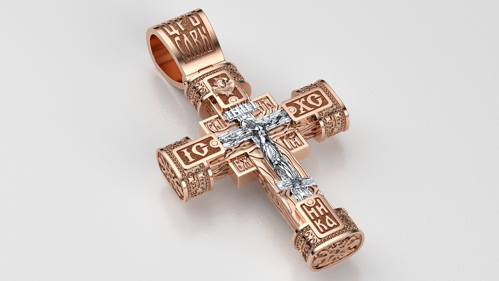 Ortodox cross 3D print model_4