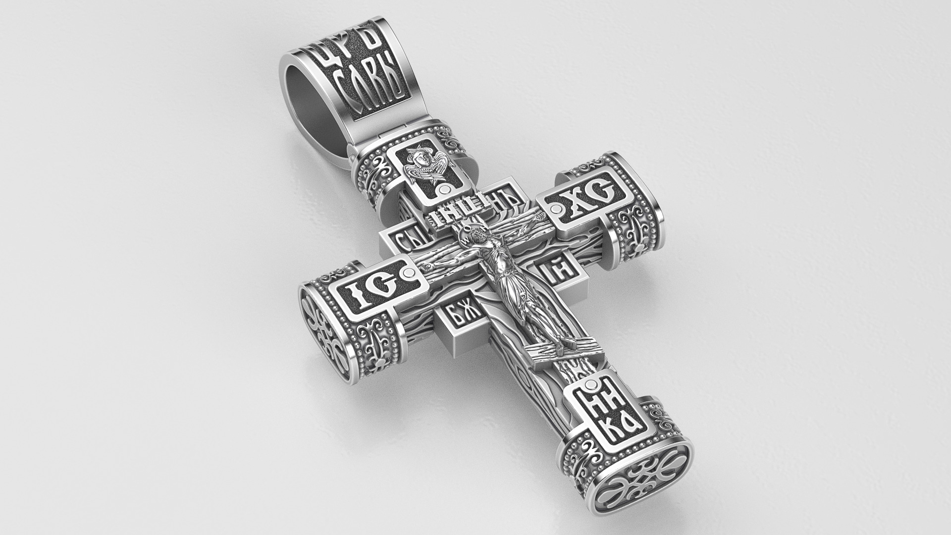 Ortodox cross 3D print model_5