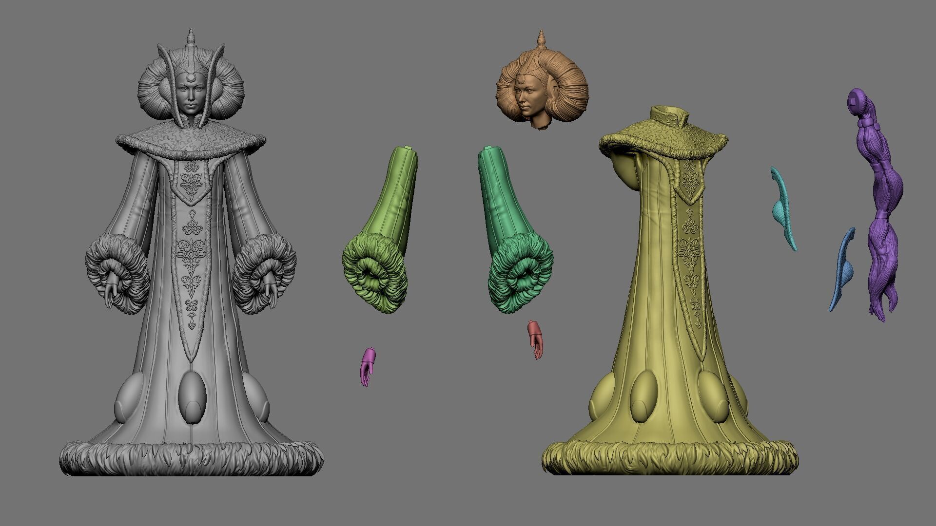 Natalie Portman - Queen- Padme Amidala  3D print model_2