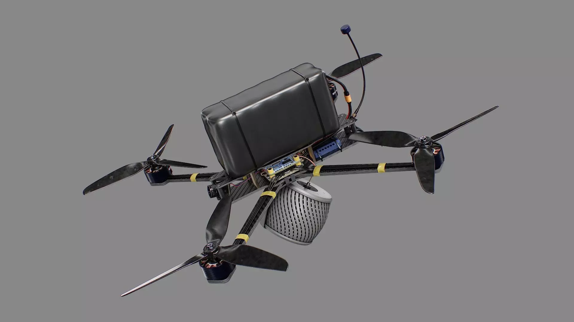 Combat FPV Drone  Kamikaze 7 Inches Low-poly 3D model_0