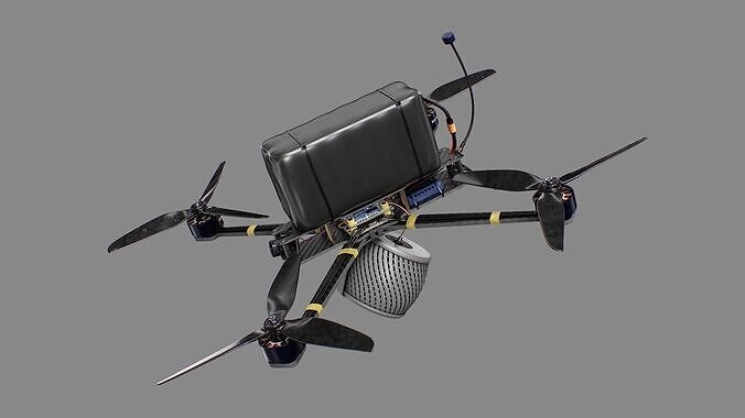 Combat FPV Drone  Kamikaze 7 Inches Low-poly 3D model