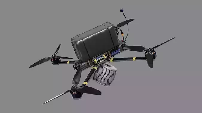 Combat FPV Drone  Kamikaze 7 Inches Low-poly 3D model