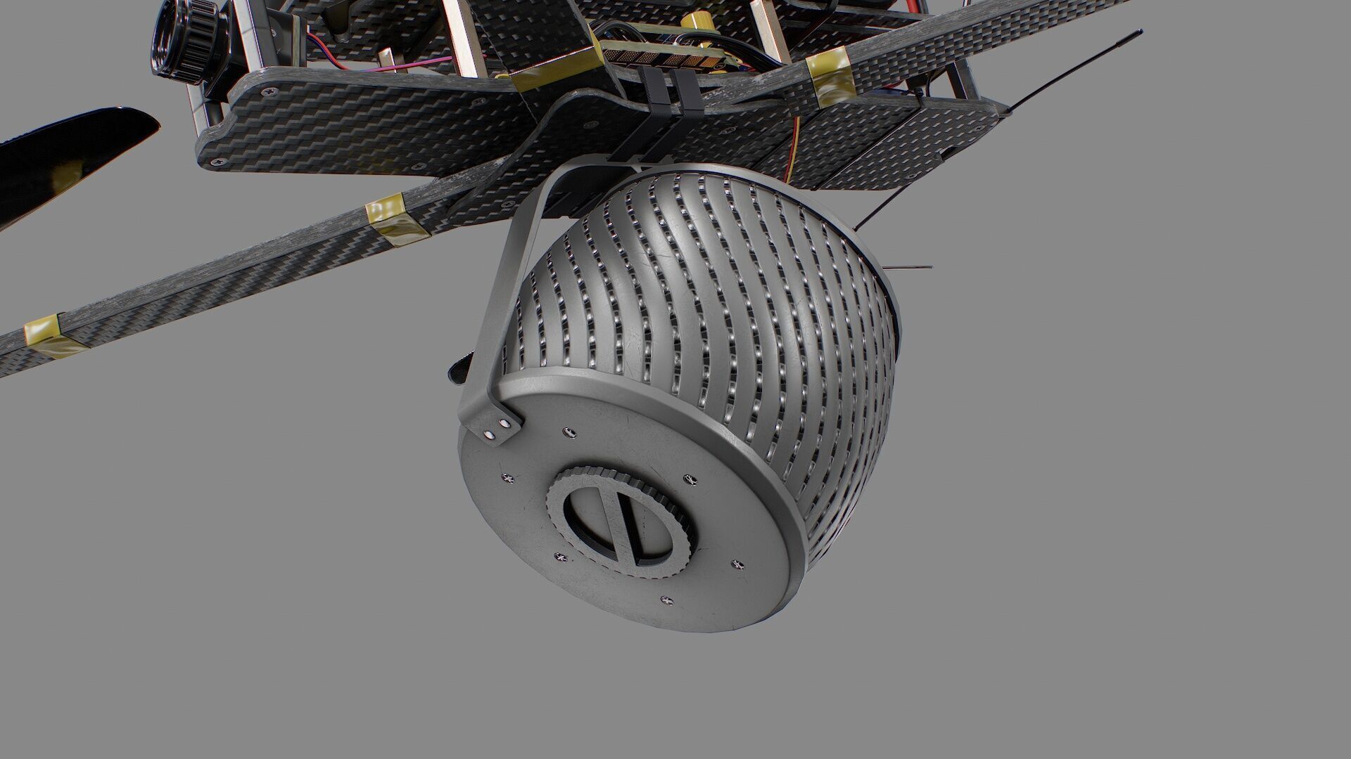 Combat FPV Drone  Kamikaze 7 Inches Low-poly 3D model_7