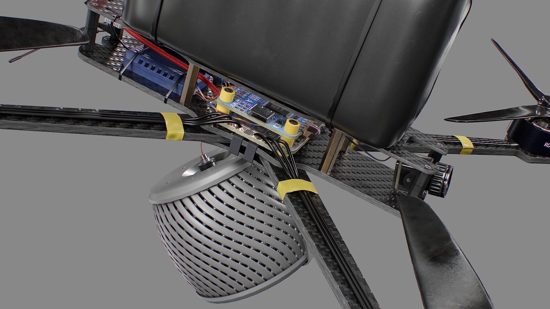 Combat FPV Drone  Kamikaze 7 Inches Low-poly 3D model_10