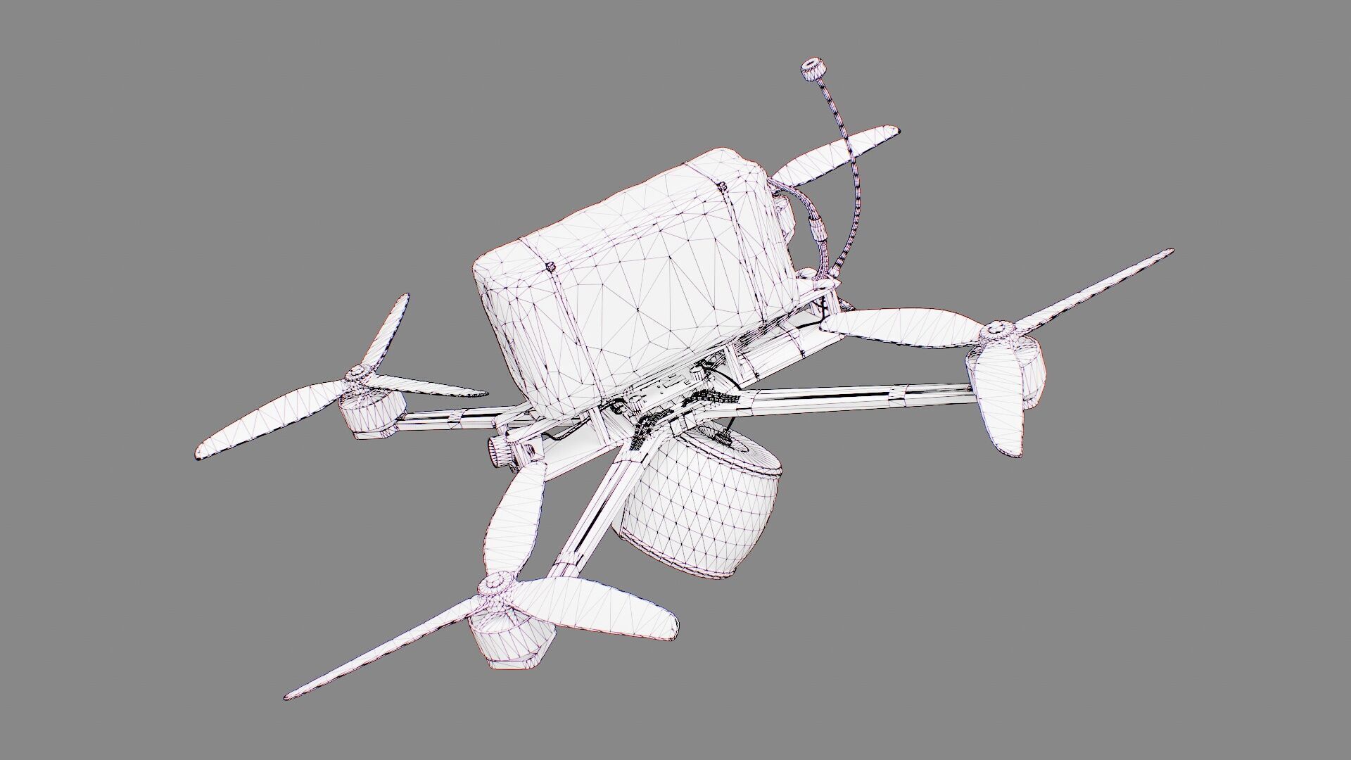 Combat FPV Drone  Kamikaze 7 Inches Low-poly 3D model_3