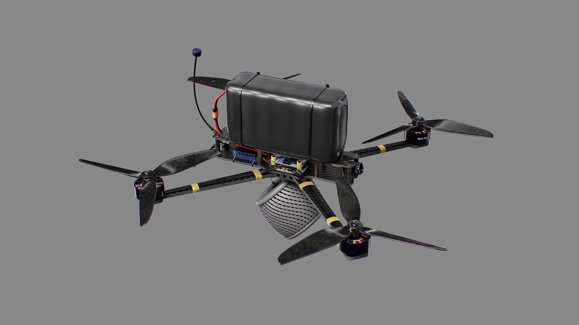 Combat FPV Drone  Kamikaze 7 Inches Low-poly 3D model_4